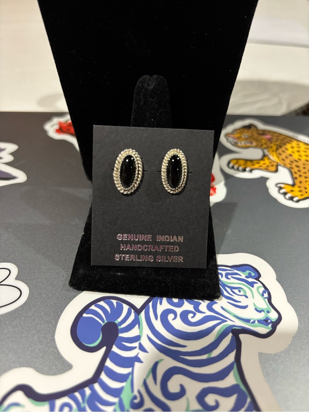 Black Onyx Oval Earrings